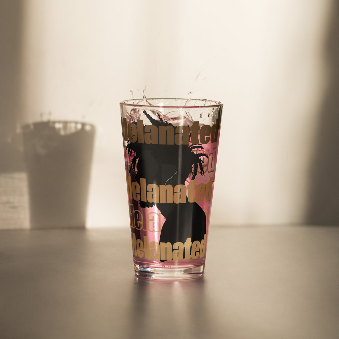 Melanin Man Shaker pint glass