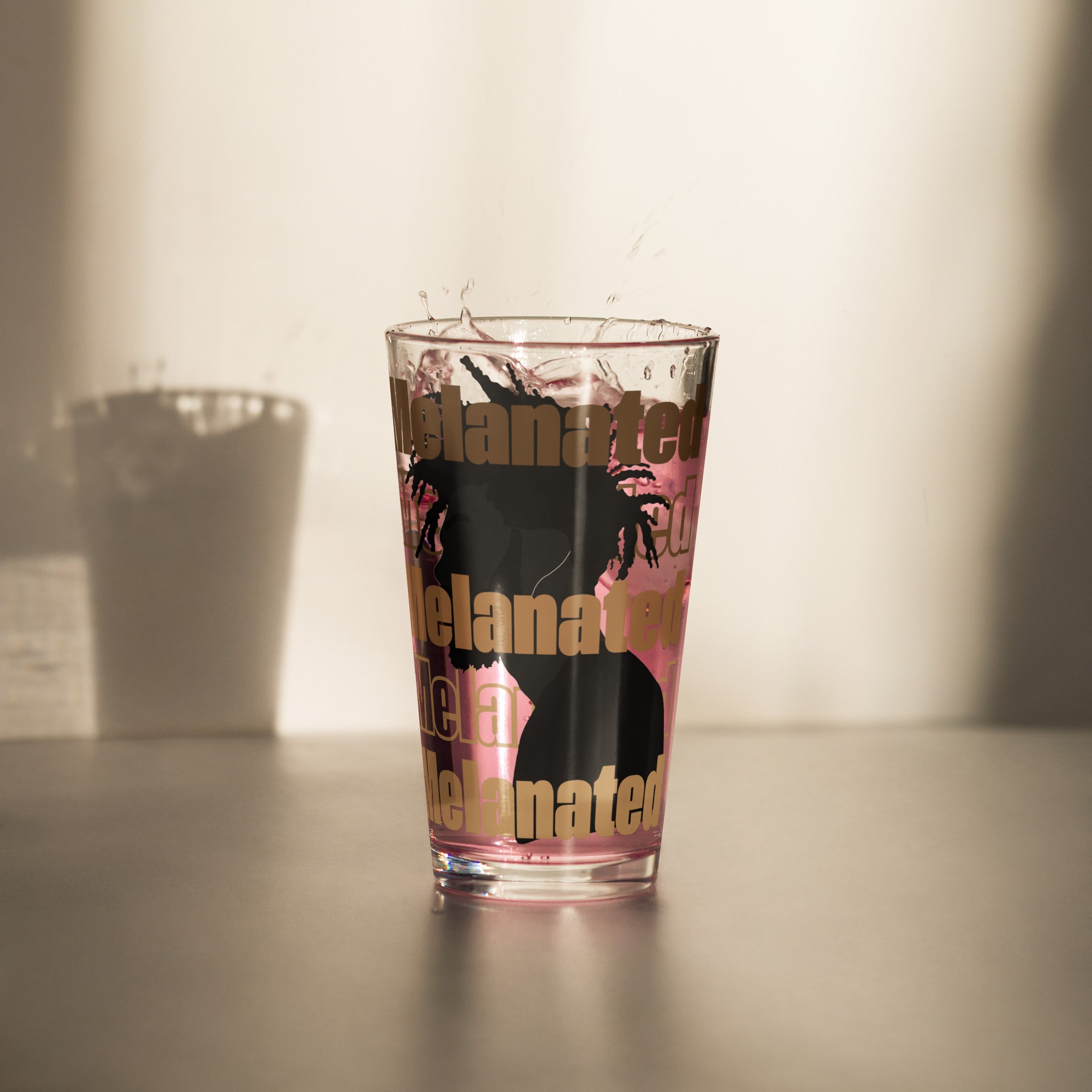 Melanin Man Shaker pint glass