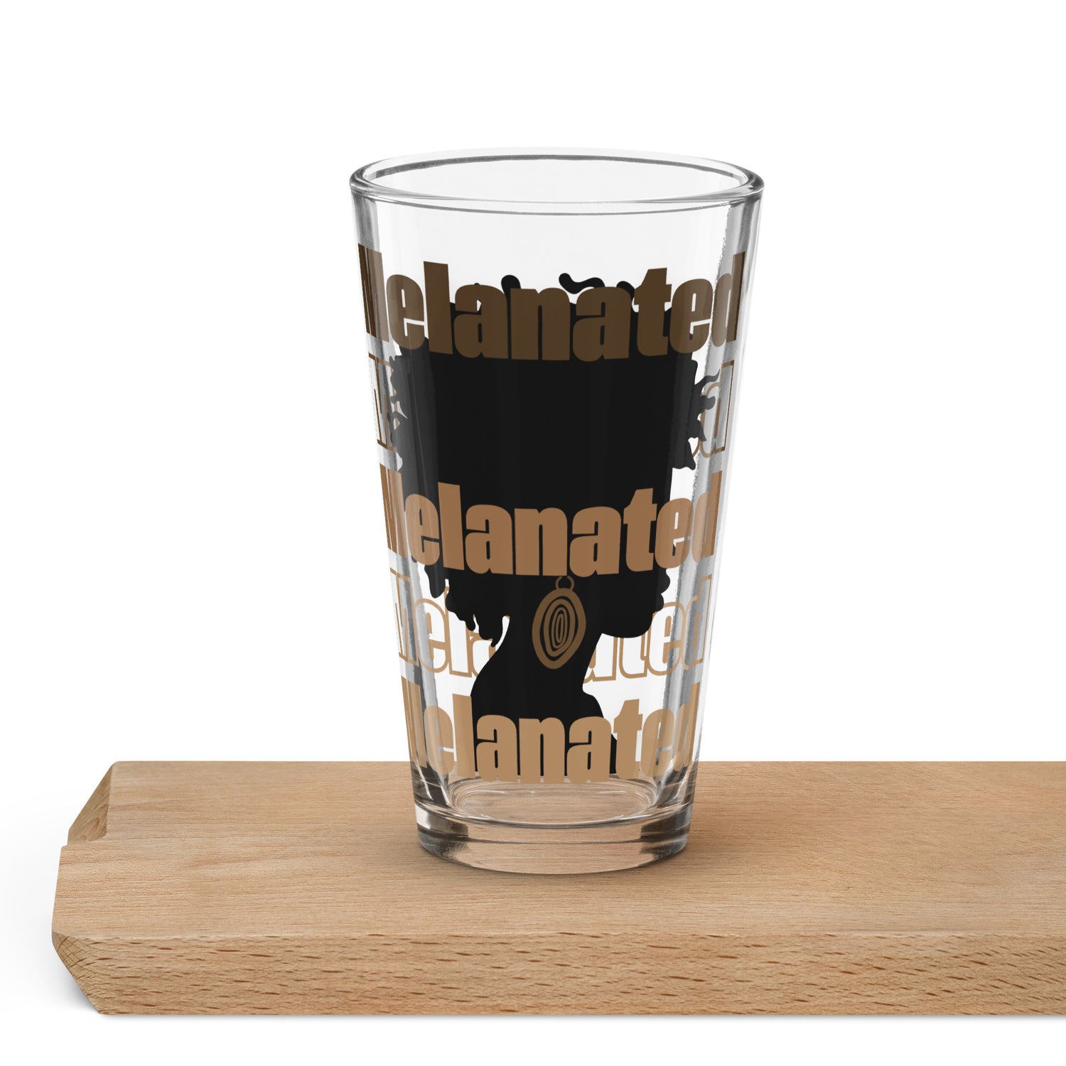 Melanin Woman Earrings Shaker pint glass