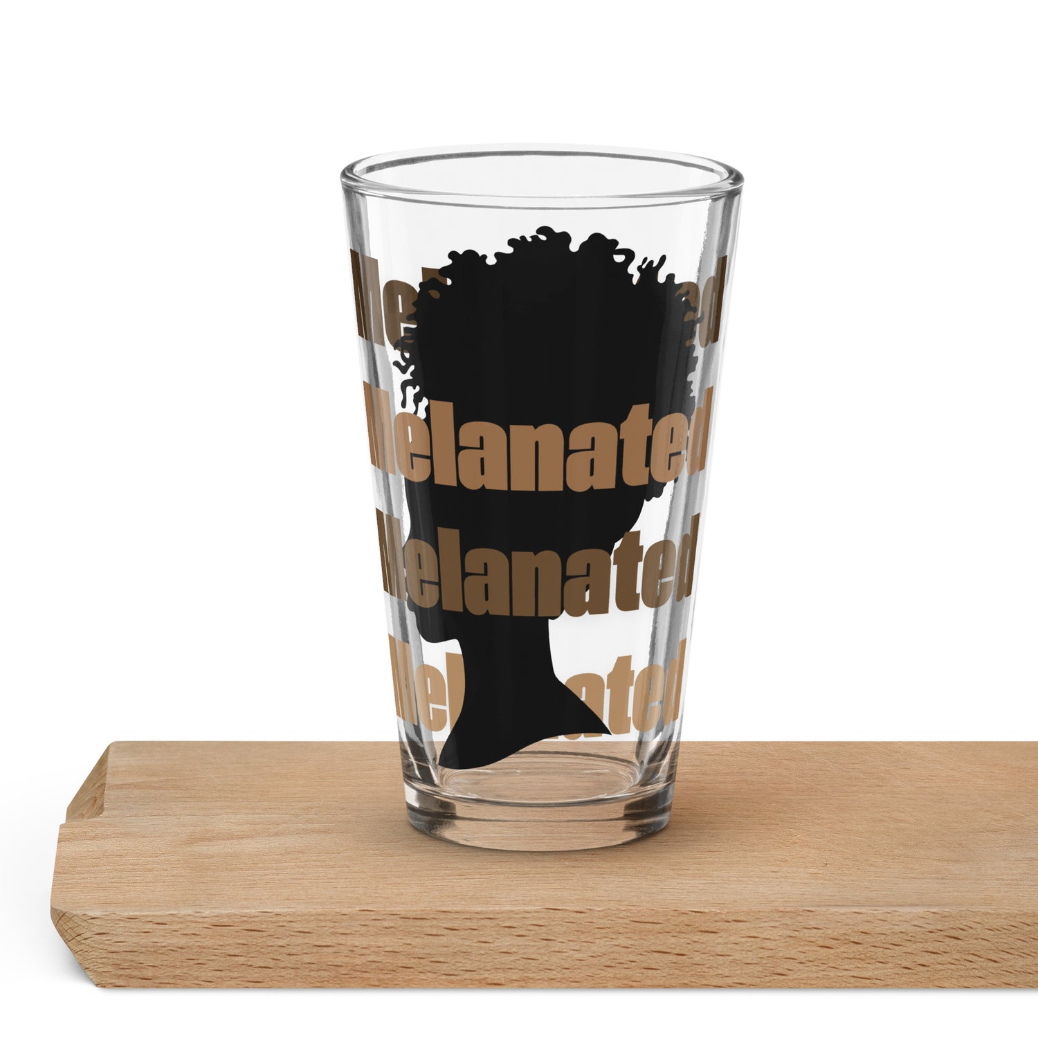 Melanin Woman Puff Shaker pint glass