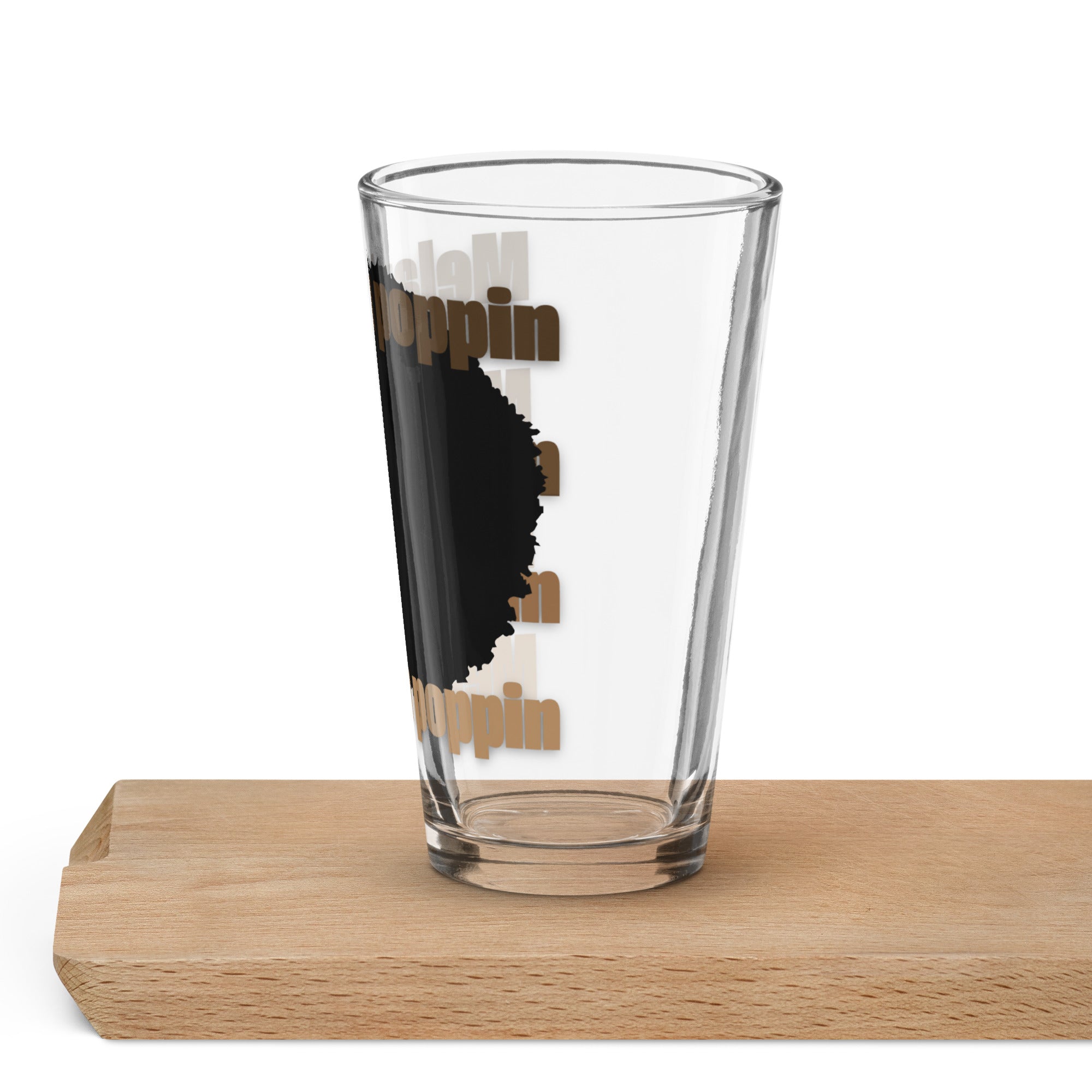 Melanin Woman Afro Shaker pint glass