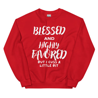 Blessed and Highly Favored Sweatshirt Wht