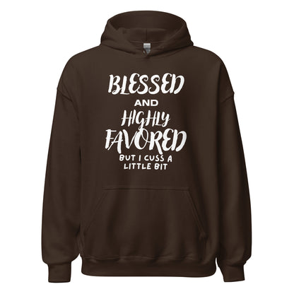 Blessed and Highly Favored Hoodie Wht