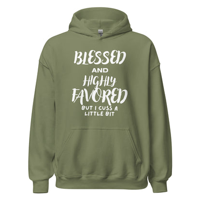 Blessed and Highly Favored Hoodie Wht