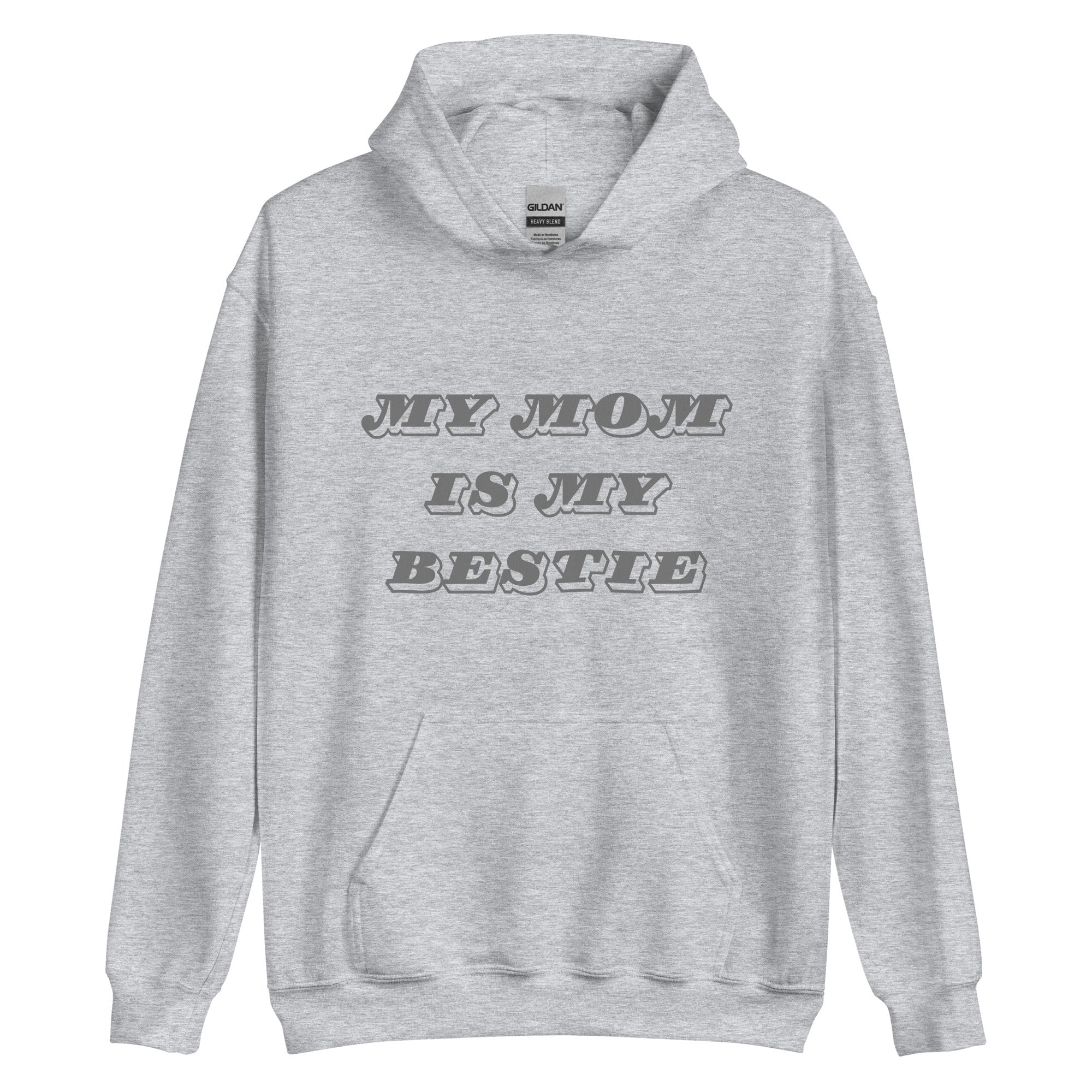 Mom Bestie Grey Hoodie